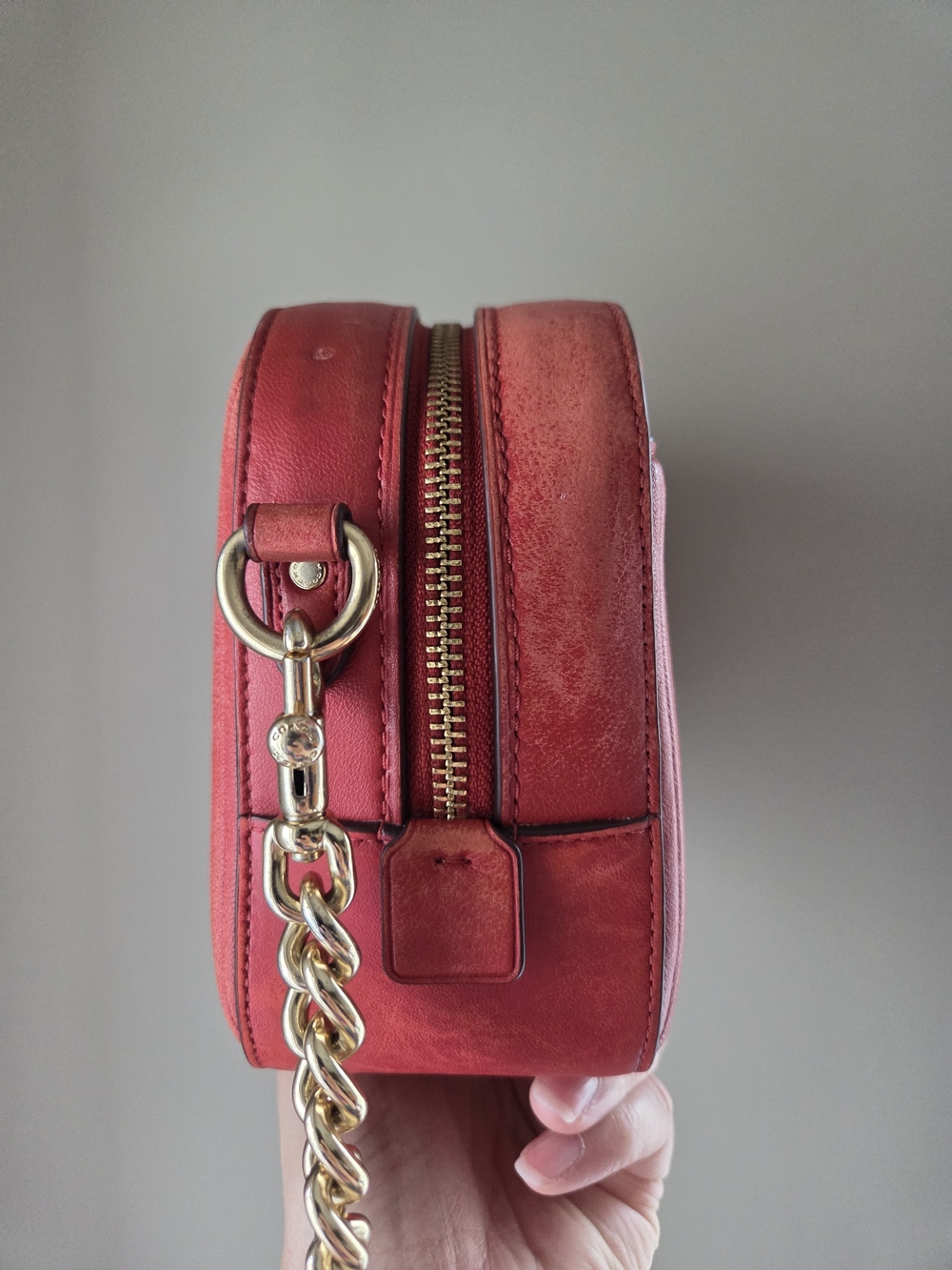 Coach Coral Quilted Crossbody with Gold Chain and Tassel - Picture 2 of 5